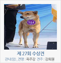 제 27회 수상견 관내(암)_견명 : 옥주강 견주 : 강희원