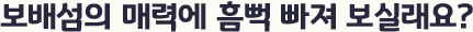 보배섬의 매력에 흠뻑 빠져 보실래요?