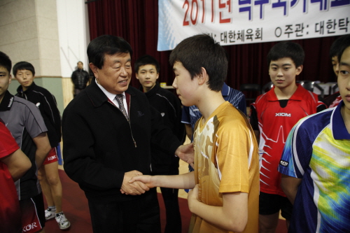 동계 훈련 탁구국가대표 후보선수 격려 첨부#2