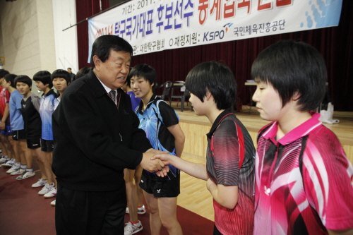 동계 훈련 탁구국가대표 후보선수 격려 첨부#3