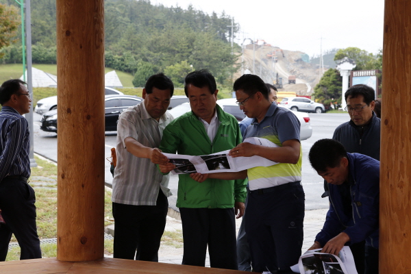 진도승전광장 해변테크 설치 현장 방문 이미지