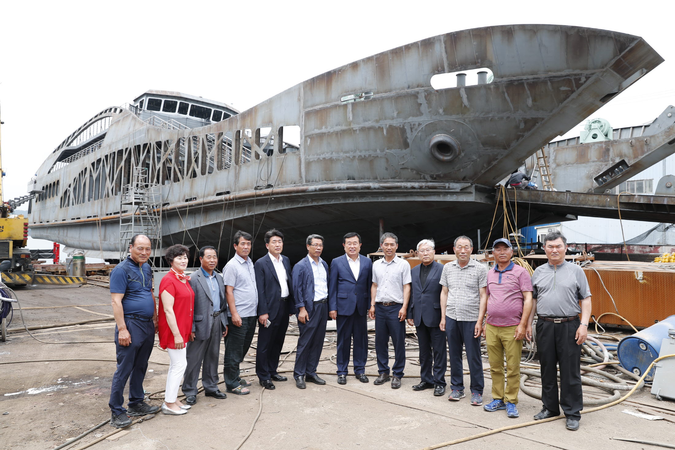 진도-창유간 여객선건조현장 방문 이미지