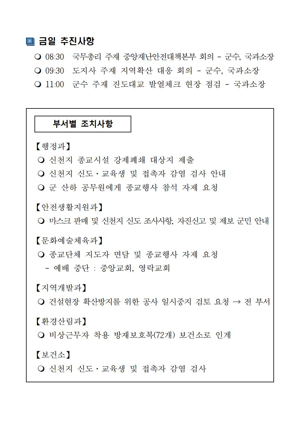 코로나19 대응 일일상황보고(0229) 첨부#2