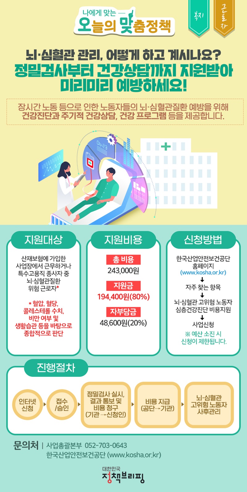 (대한민국정책브리핑)택배기사 등 뇌·심혈관 고위험 노동자, 심층건강진단 받으세요 이미지
