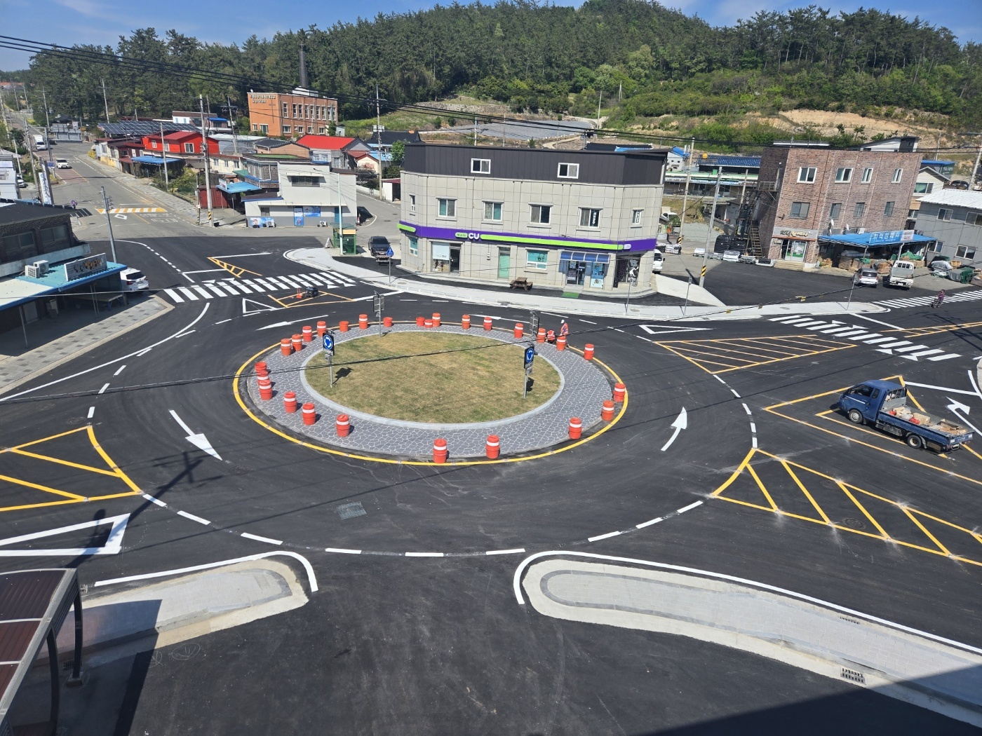 진도군, 주요 교차 지점 2개소(인지리, 오일시) 회전교차로 개통 이미지